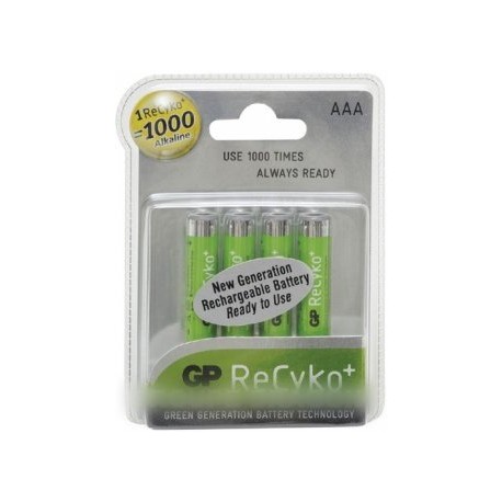 piles x 4 recyko+ 1.2 v 1000 mah lr03 ni