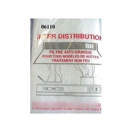 filtre hotte standard blanc ignifuge