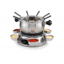 SET FONDUE INOX 1300 W _ 8 PERSONNES, 1 LITRE - THERMOSTAT R