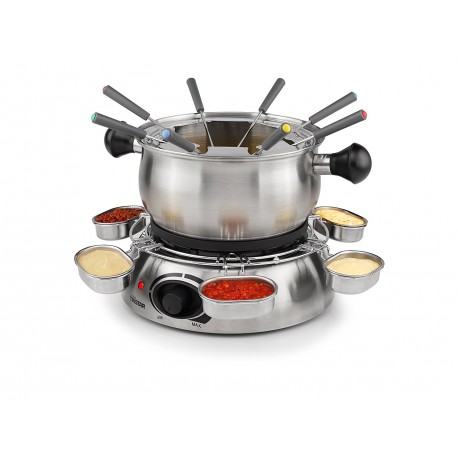 SET FONDUE INOX 1300 W _ 8 PERSONNES, 1 LITRE - THERMOSTAT R