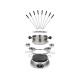 SET FONDUE INOX 1300 W - 8 PERSONNES, 1 LITRE - THERMOSTAT R