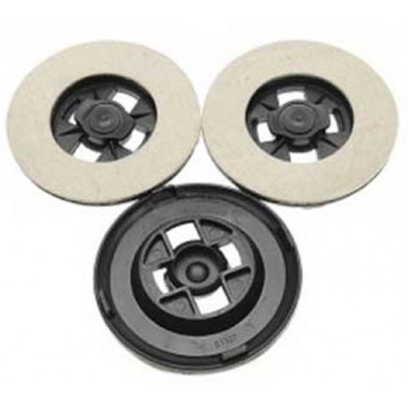  LOT DE 3 DISQUES FEUTRES POLISSANT EN LAINE POUR CIREUSE HOOVER