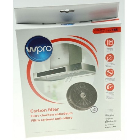 FILTRE A CHARBON ROND TYPE 145 X2 POUR HOTTE INDESIT