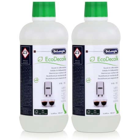 Lot de 2 bouteilles (1L) d'anti-calcaire DeLonghi pour cafeti