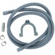 Tuyau de vidange (2,5m) avec 2 bagues de serrage, un coude & un raccord pour lave-linge, lave-vaisselle, s