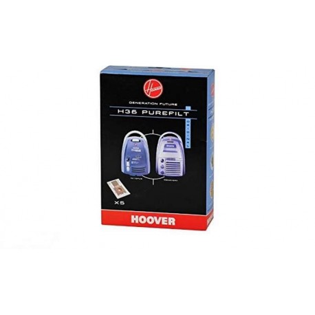 Lot de 5 sacs en papier H36 pour aspirateurs Hoover