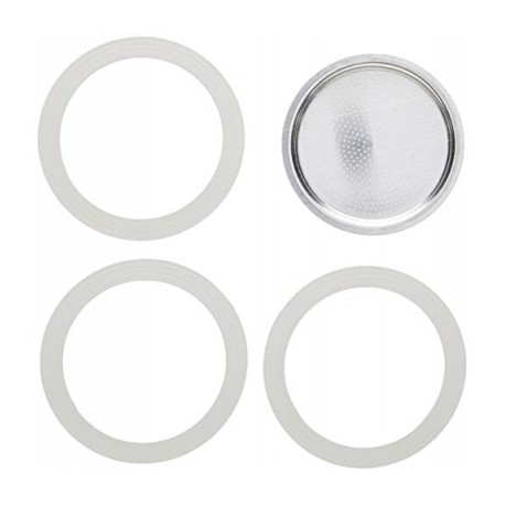bialetti - 0800005 - joint de rechange + filtre plat - 9 tasses moka express dama - blanc