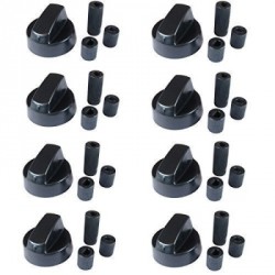 qualtex lot de 8?x boutons de commande noirs avec adaptateurs pour cuisini?re new world et belling