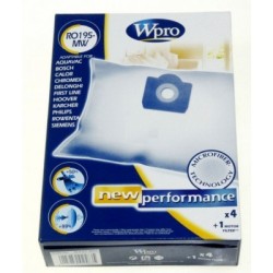 sacs aspirateur x 4 microfibre wpro pour aspirateur rowenta 