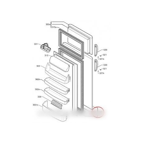 porte refrigerateur avec joint