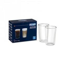 de'longhi lot de 2 verres ?l?gants et thermiques en verre borosilicate ? double paroi
