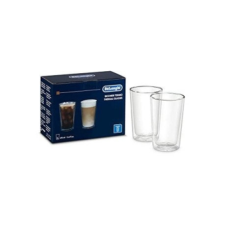 de'longhi lot de 2 verres ?l?gants et thermiques en verre borosilicate ? double paroi